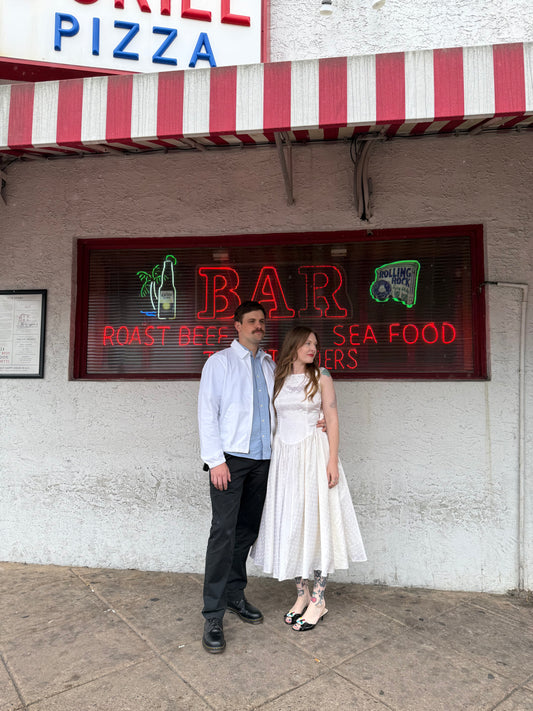 1980s Polka Dot Engagement Party Dress
