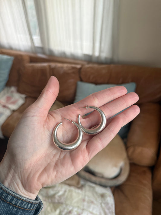 Chunky Hoop Earrings 925