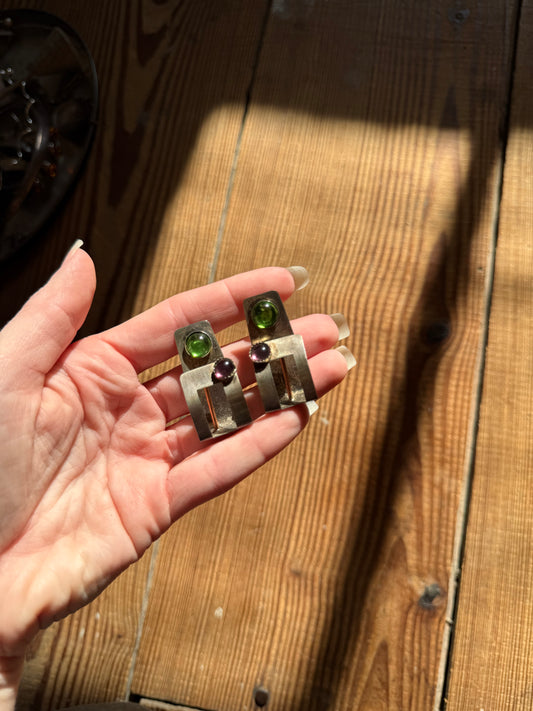 925 Sterling Silver Made by Hand Funky Earrings