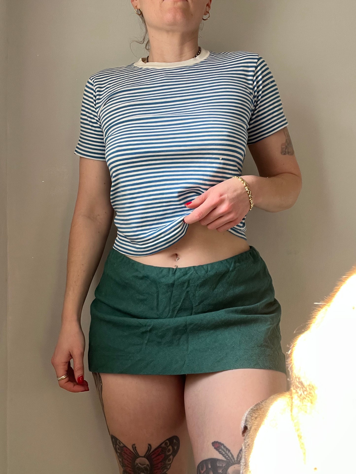 Vintage Blue Striped Tee 1970s