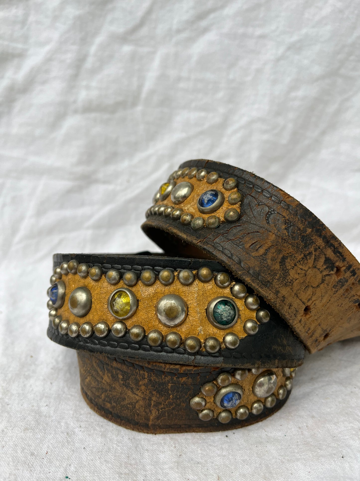 1950s Studded and Jeweled Western Belt 34”-39”