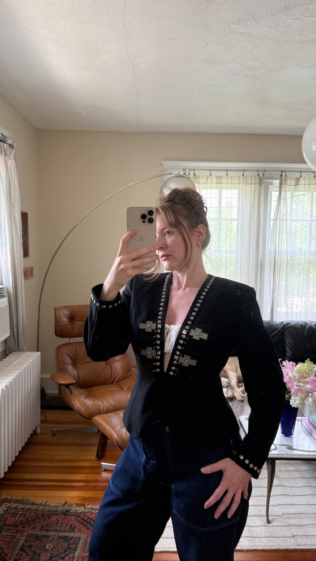 Double D Ranch Wool Fitted Jacket with Stud Detailing XS/S