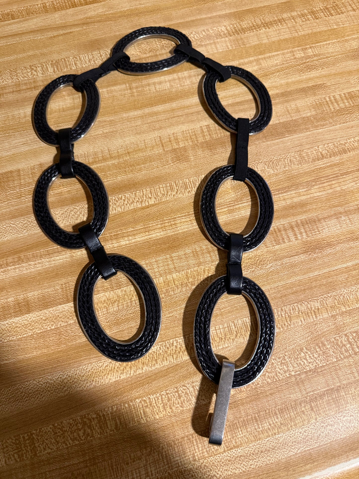 Braided Leather Silver Belt