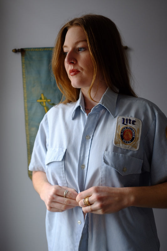 1970s Miller Beer Button Up L