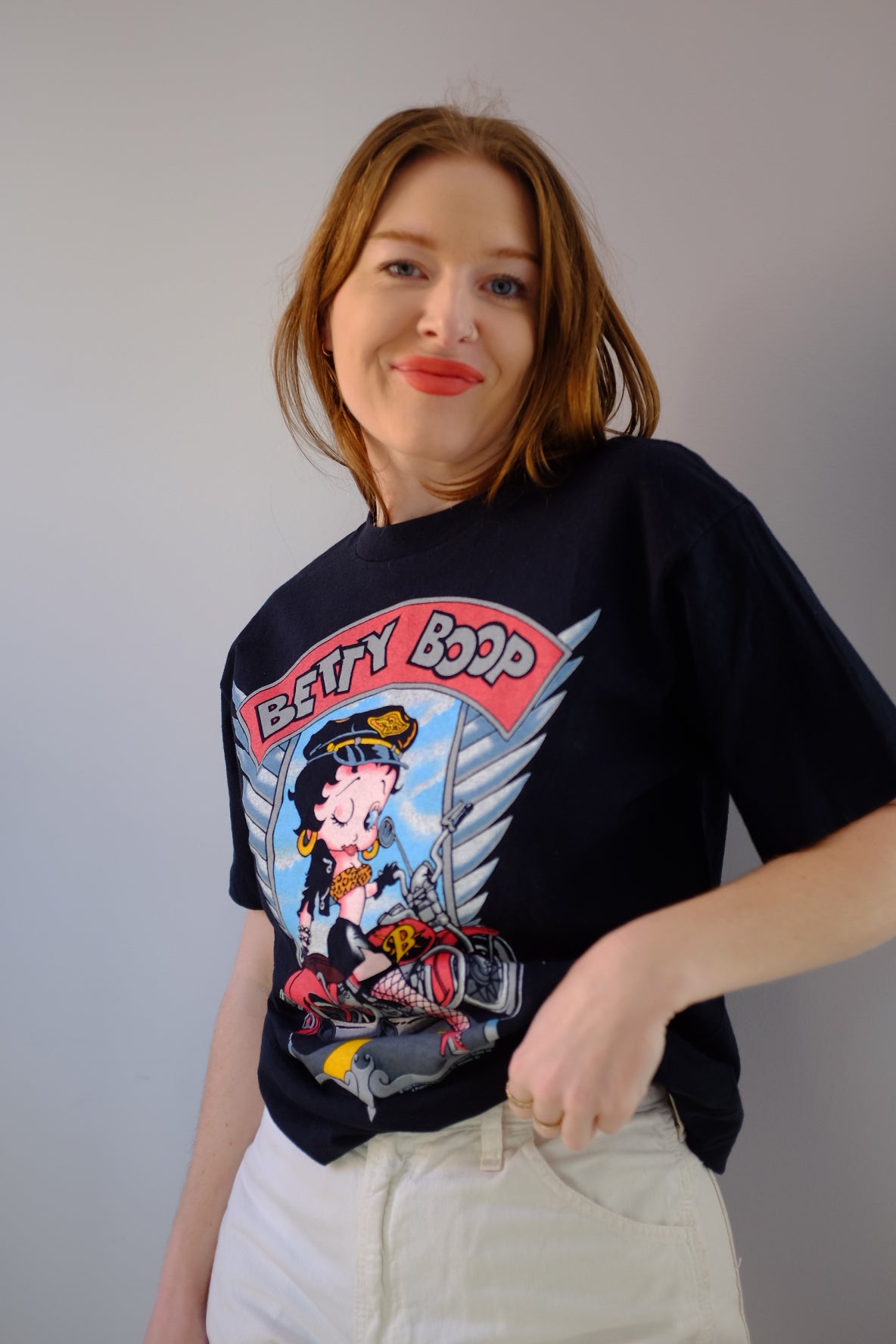 1980s Betty Boop Motorcycle Mama Tee M