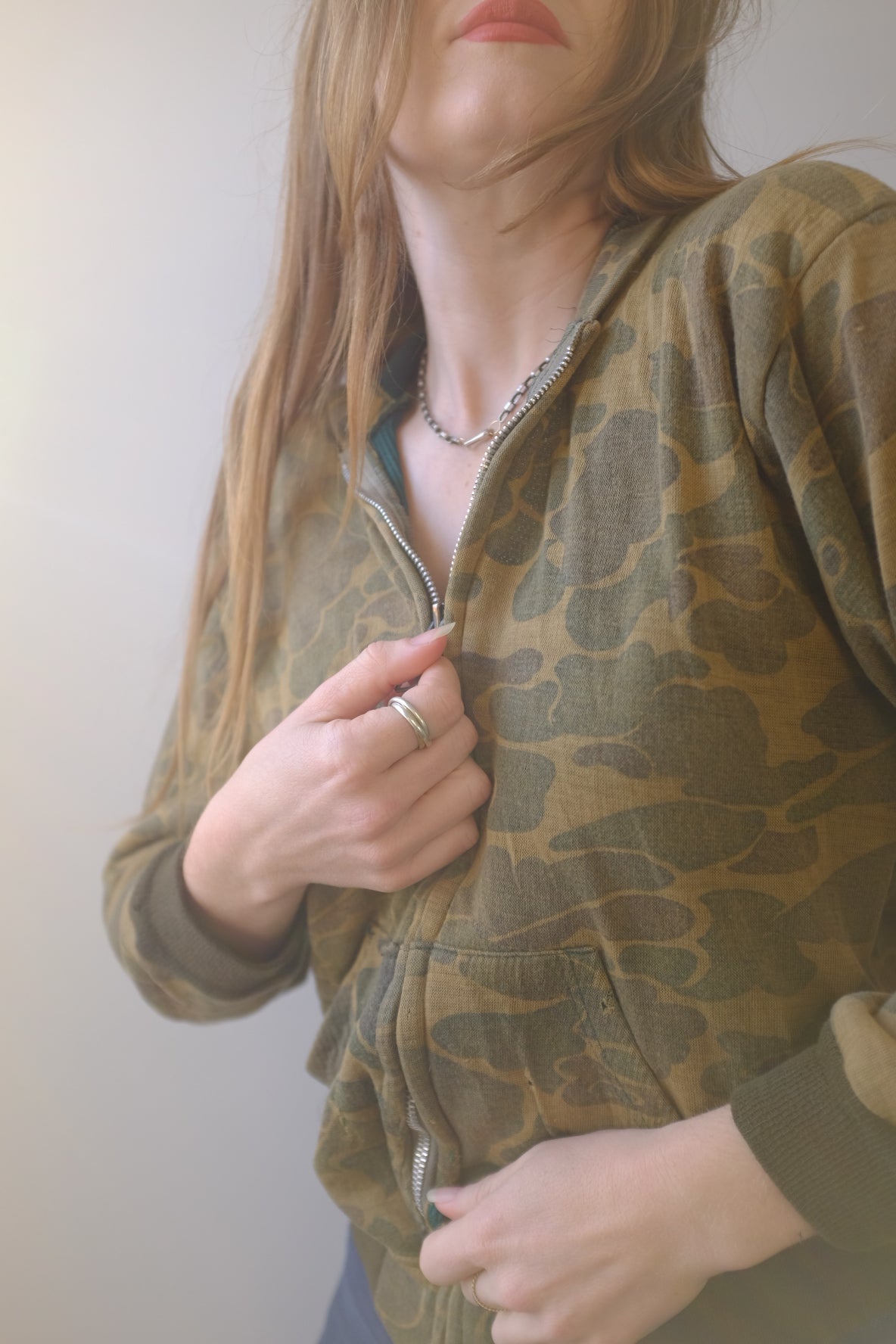 Vintage 1970’s Zip Up Camo Hoodie