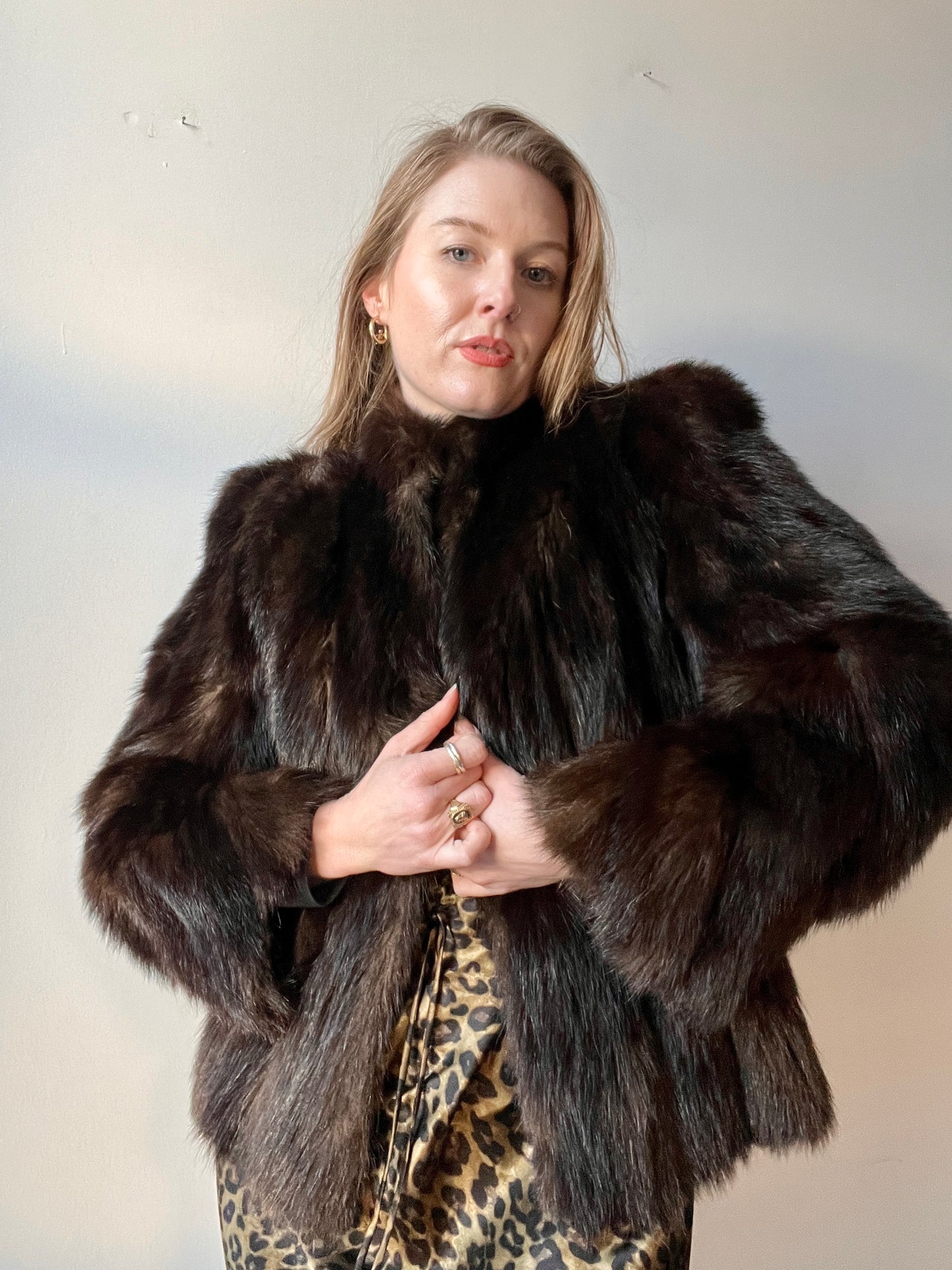 1950s Authentic Mink Fur Coat M