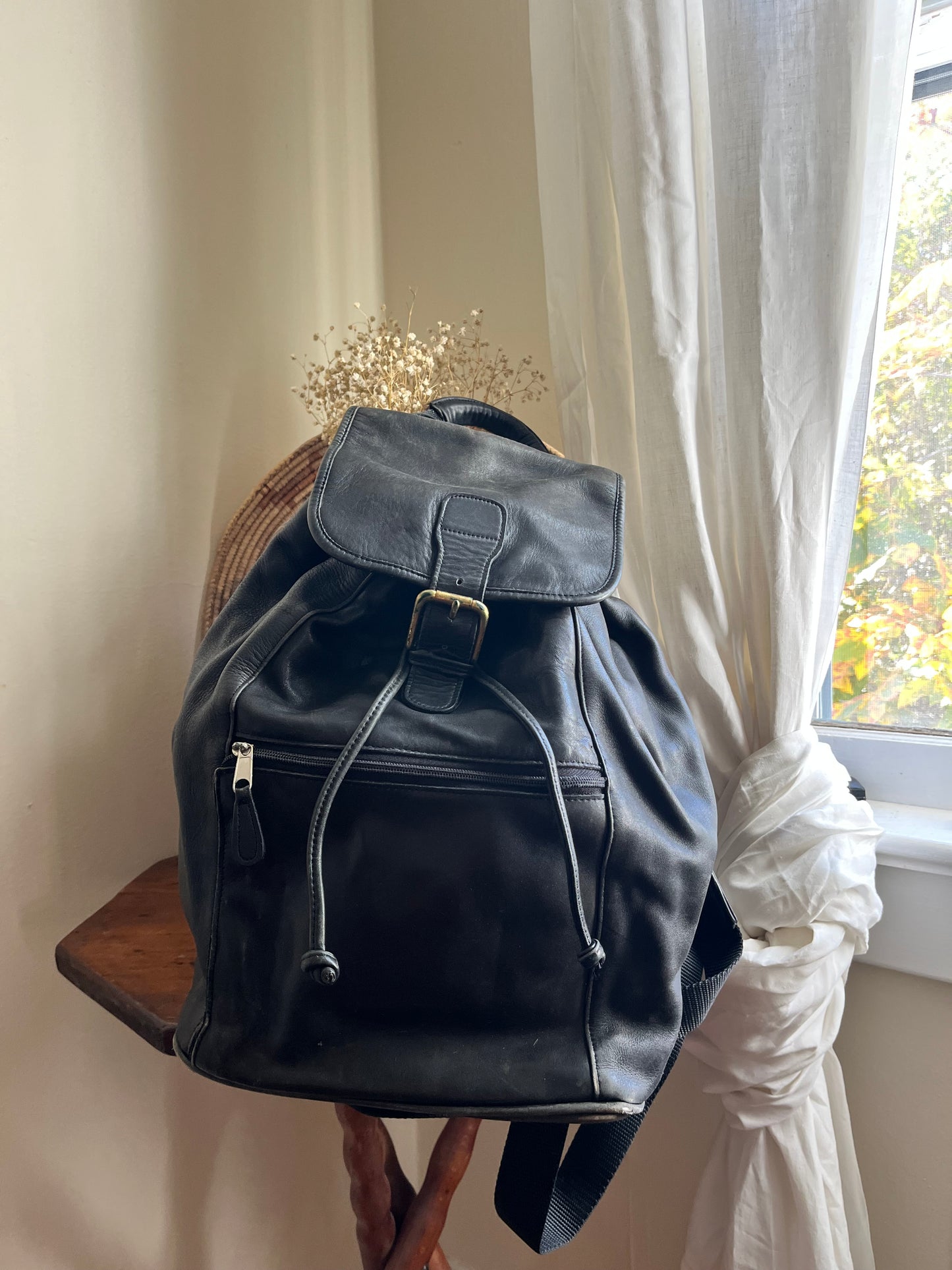 1990s Vintage Coach Backpack Black