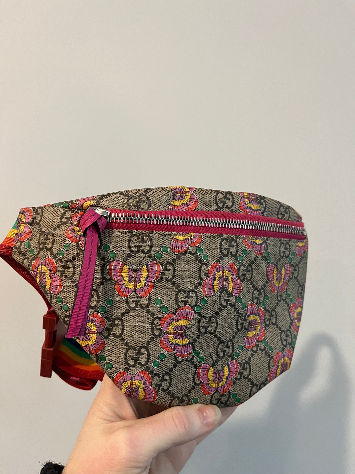 Authentic Gucci Monogram Butterfly Belt Bag