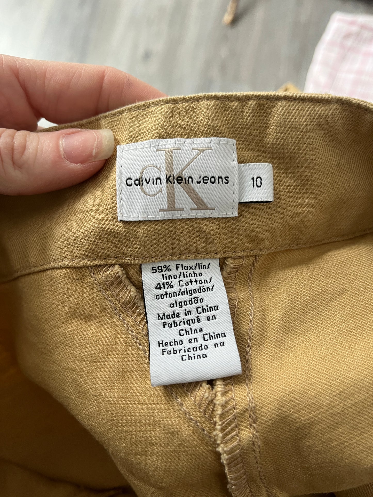 Flax/Cotton Tan Trousers