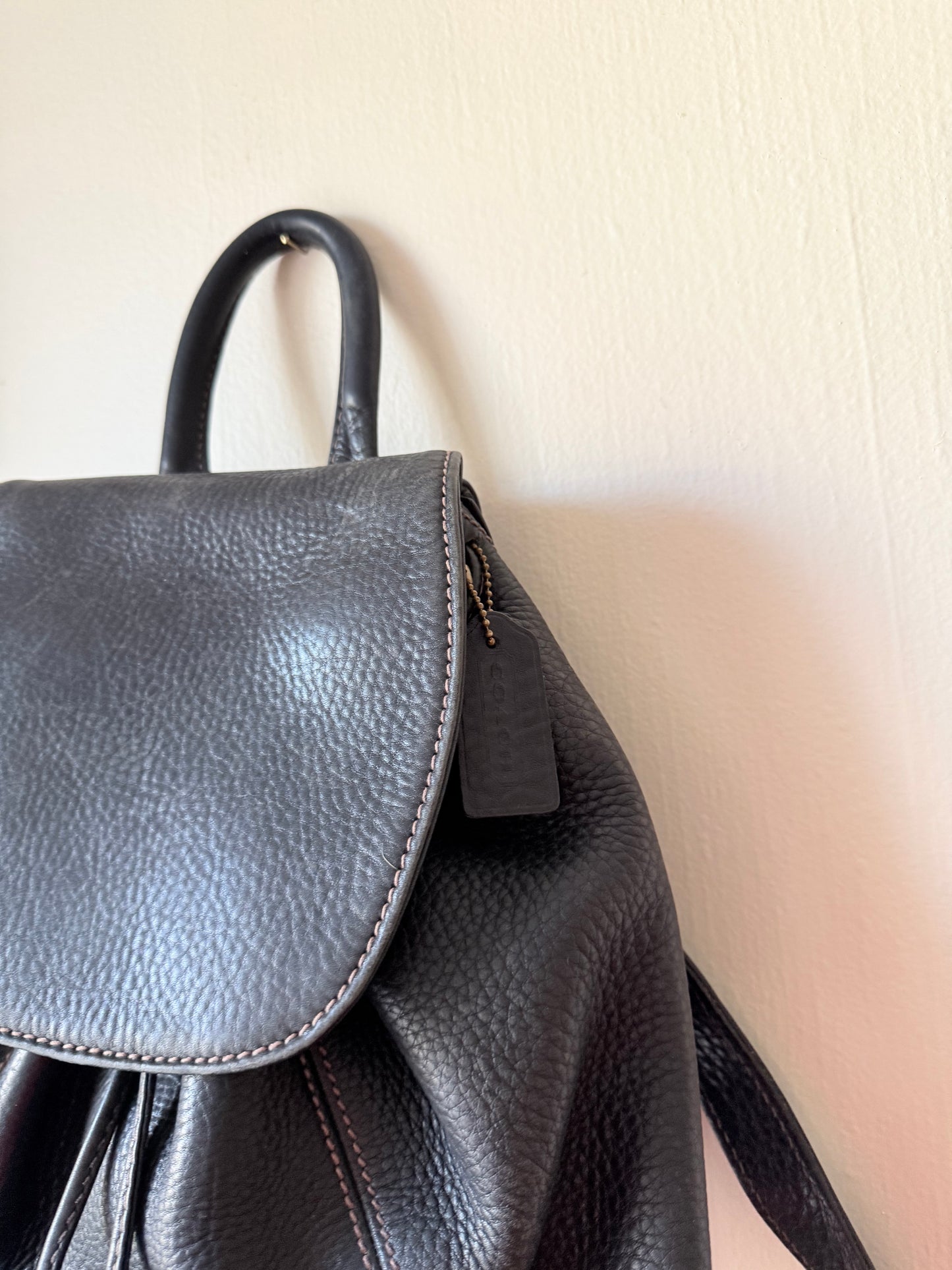 Vintage Coach Sonoma Pebble Leather Backpack Black 4911