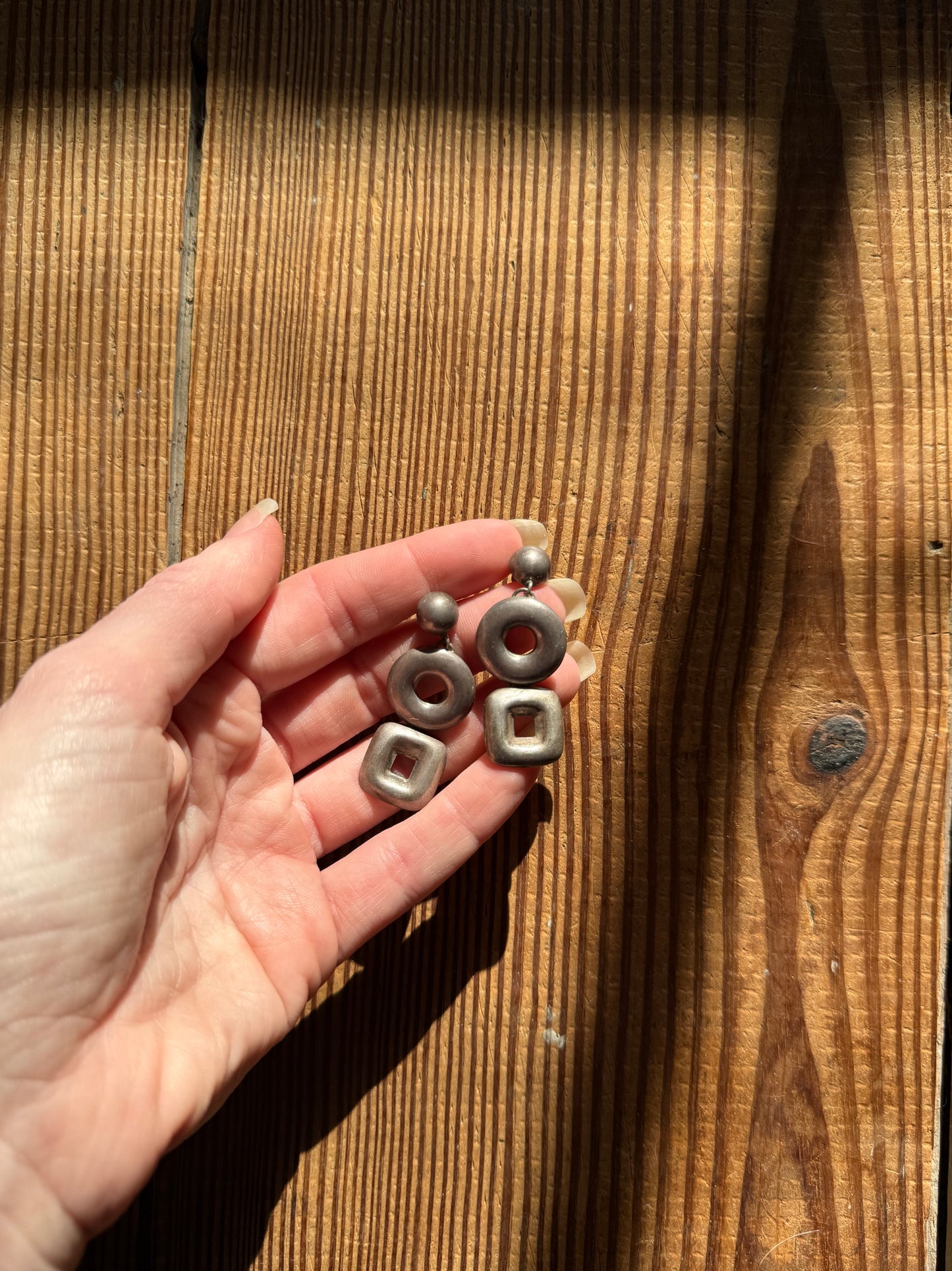 925 Silver 3 Tier Shape Earrings