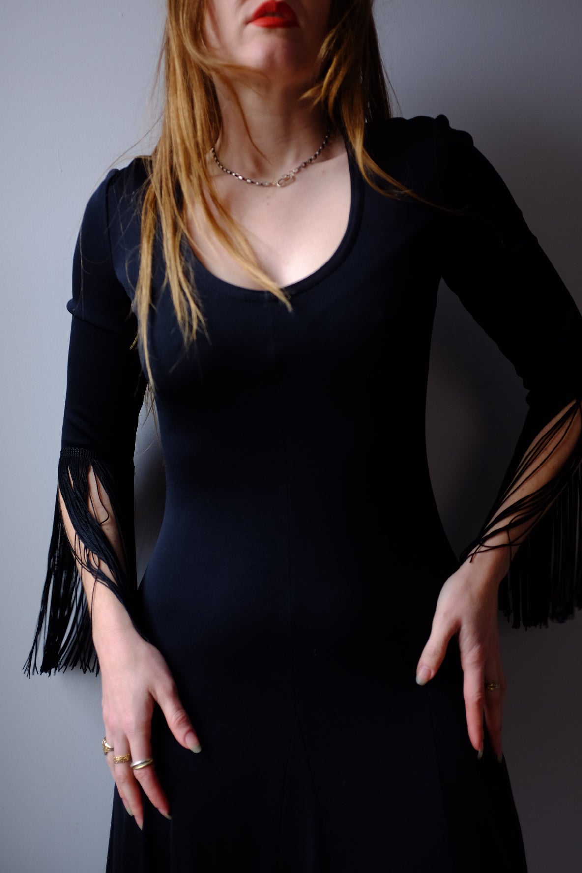 1960’s Incredible Fringe Black Dress