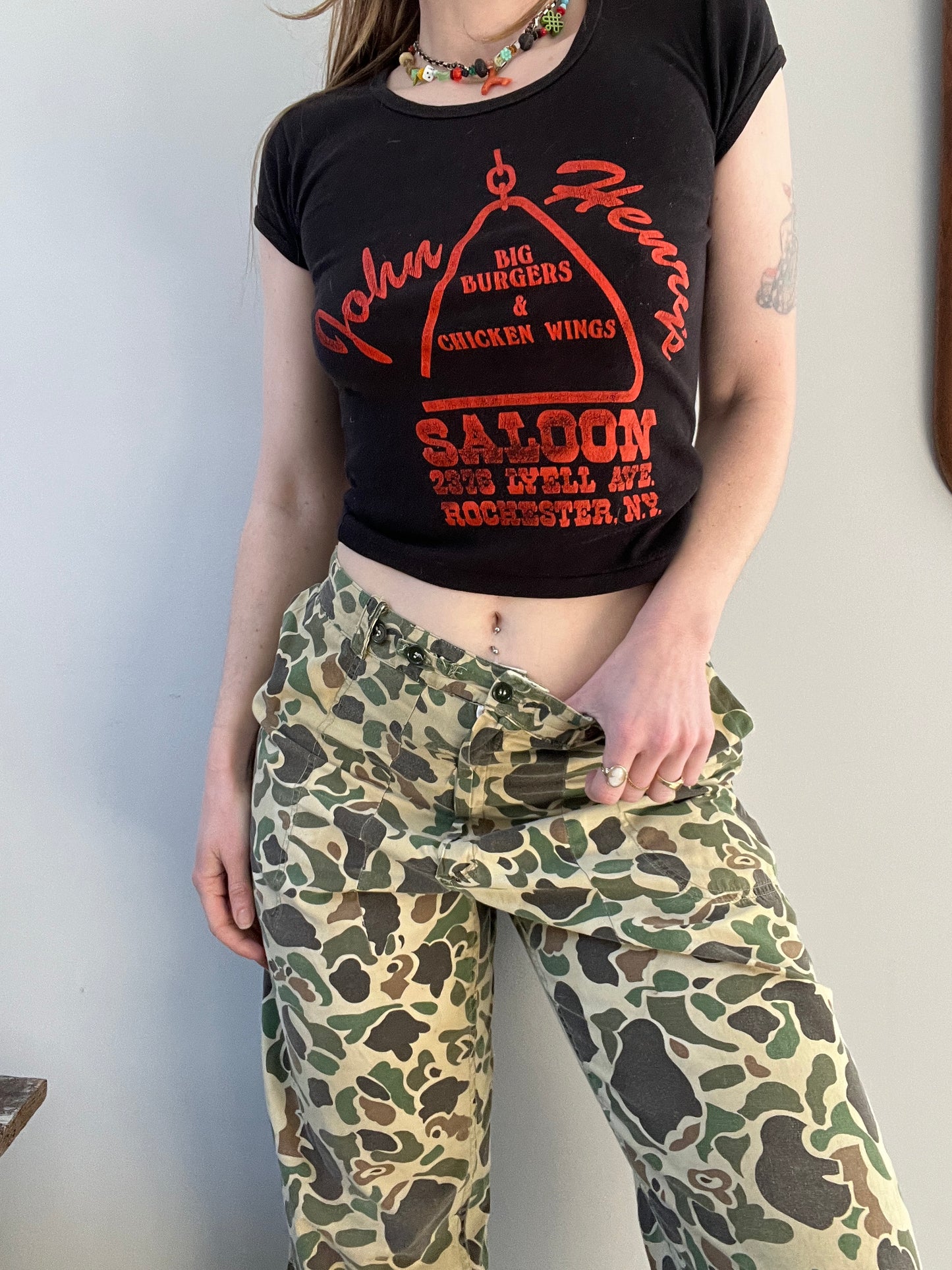 1980s Cotton Camo Pants 28" - 32"