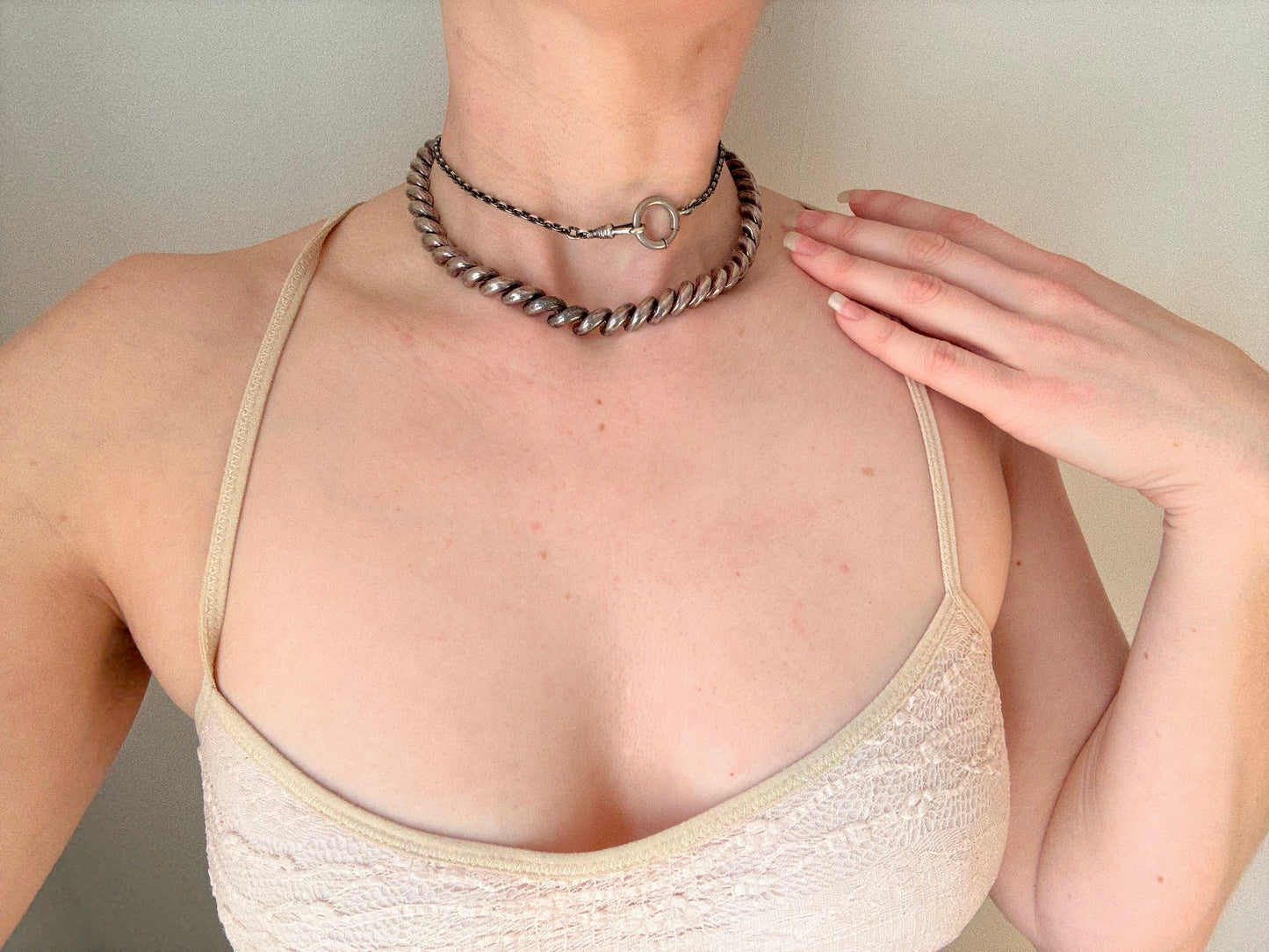 925 Silver San Marco Macaroni Link Necklace