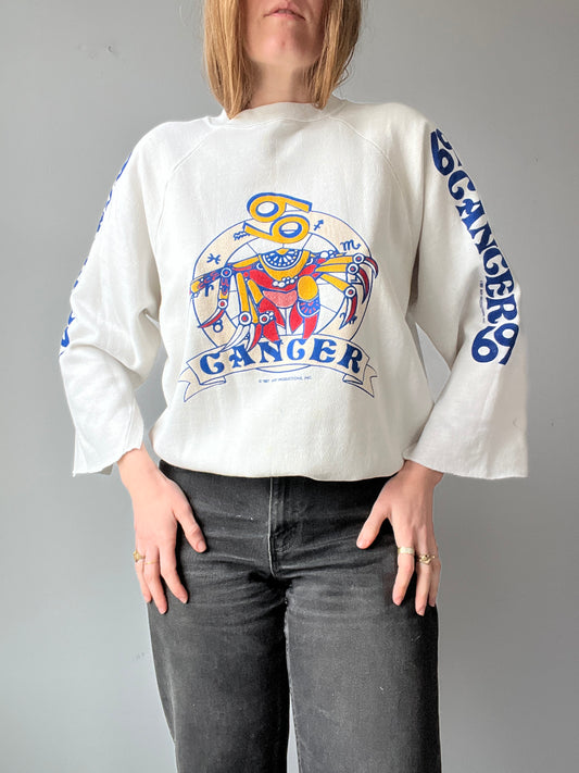 1980s Cancer Astrology Crew Neck L