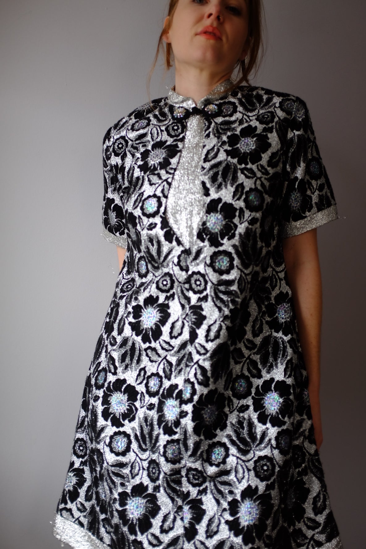 1960’s Mod GoGo Brocade Floral Dress