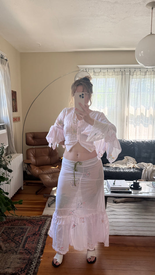 1990s Made in USA Claudette Hanky Skirt