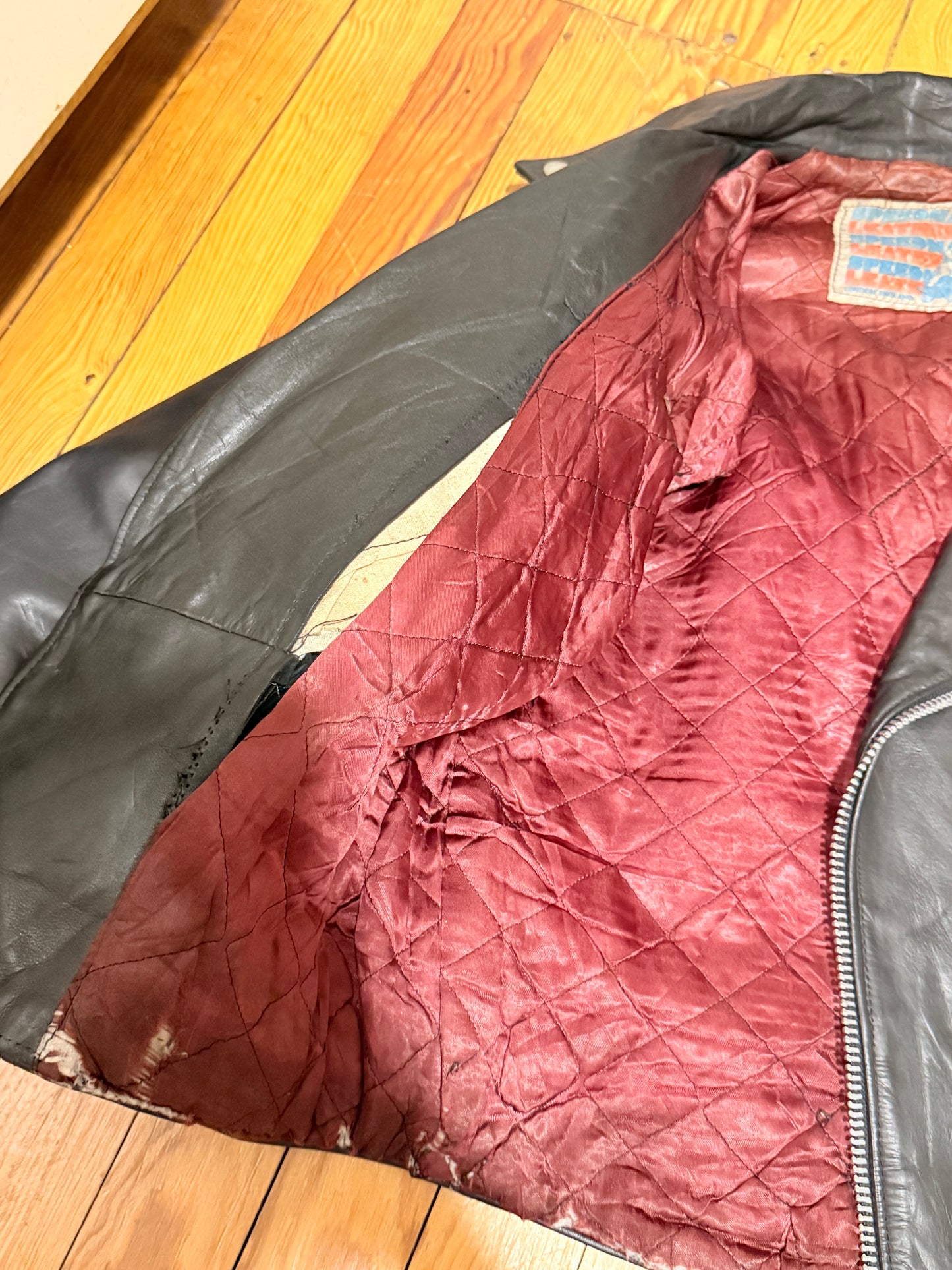 1960s Speedman Leathers Black Leather Biker Moto Jacket