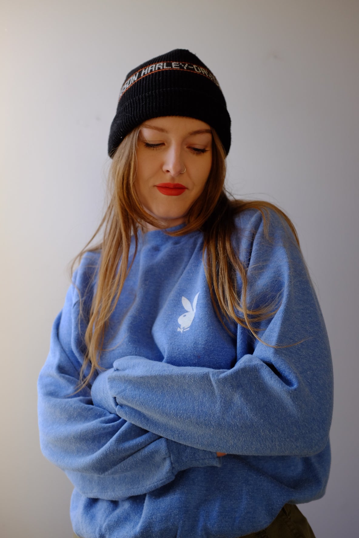 1970’s Playboy Blue Crew Neck L