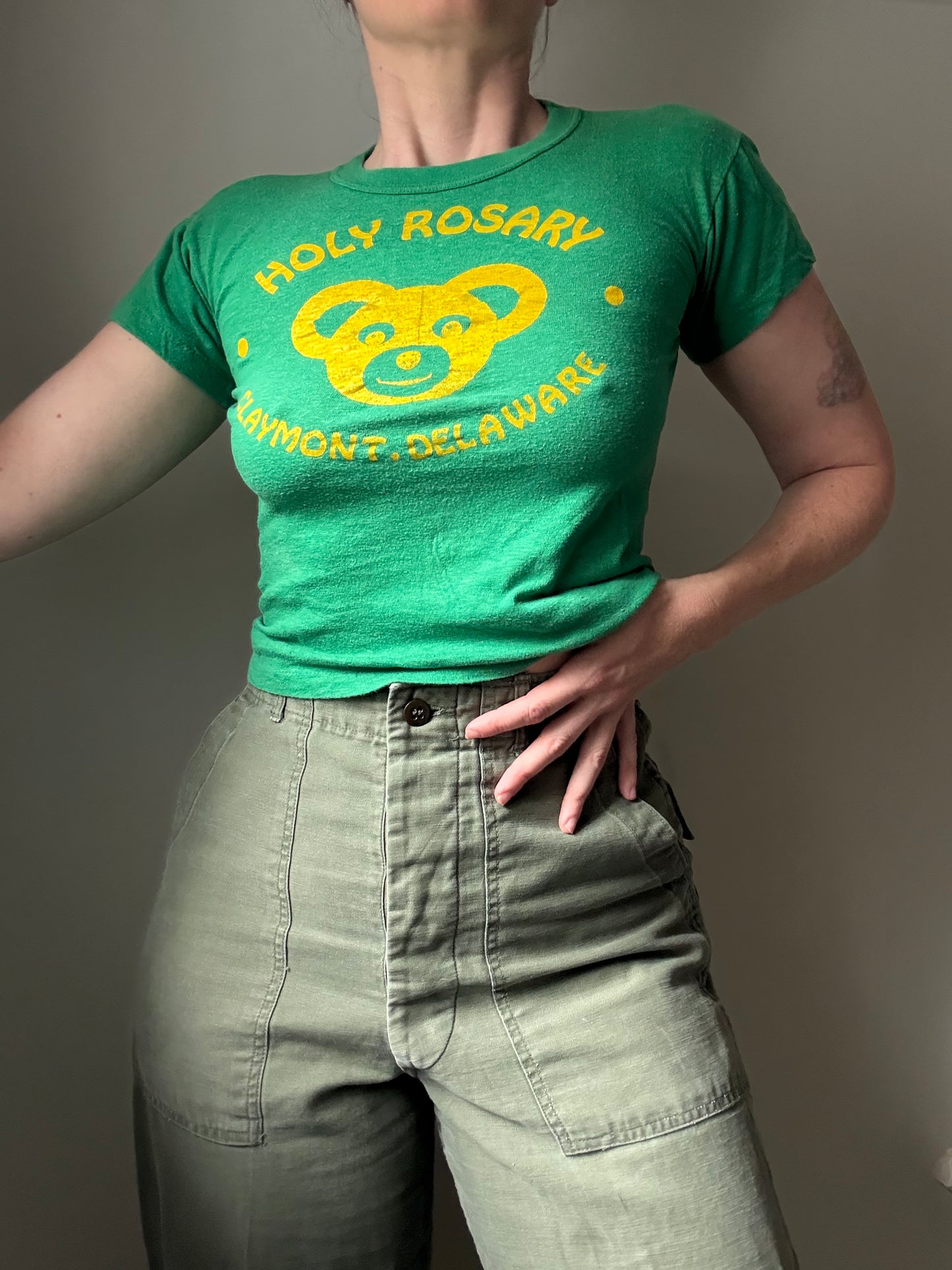Holy Rosary Lil Green Tee