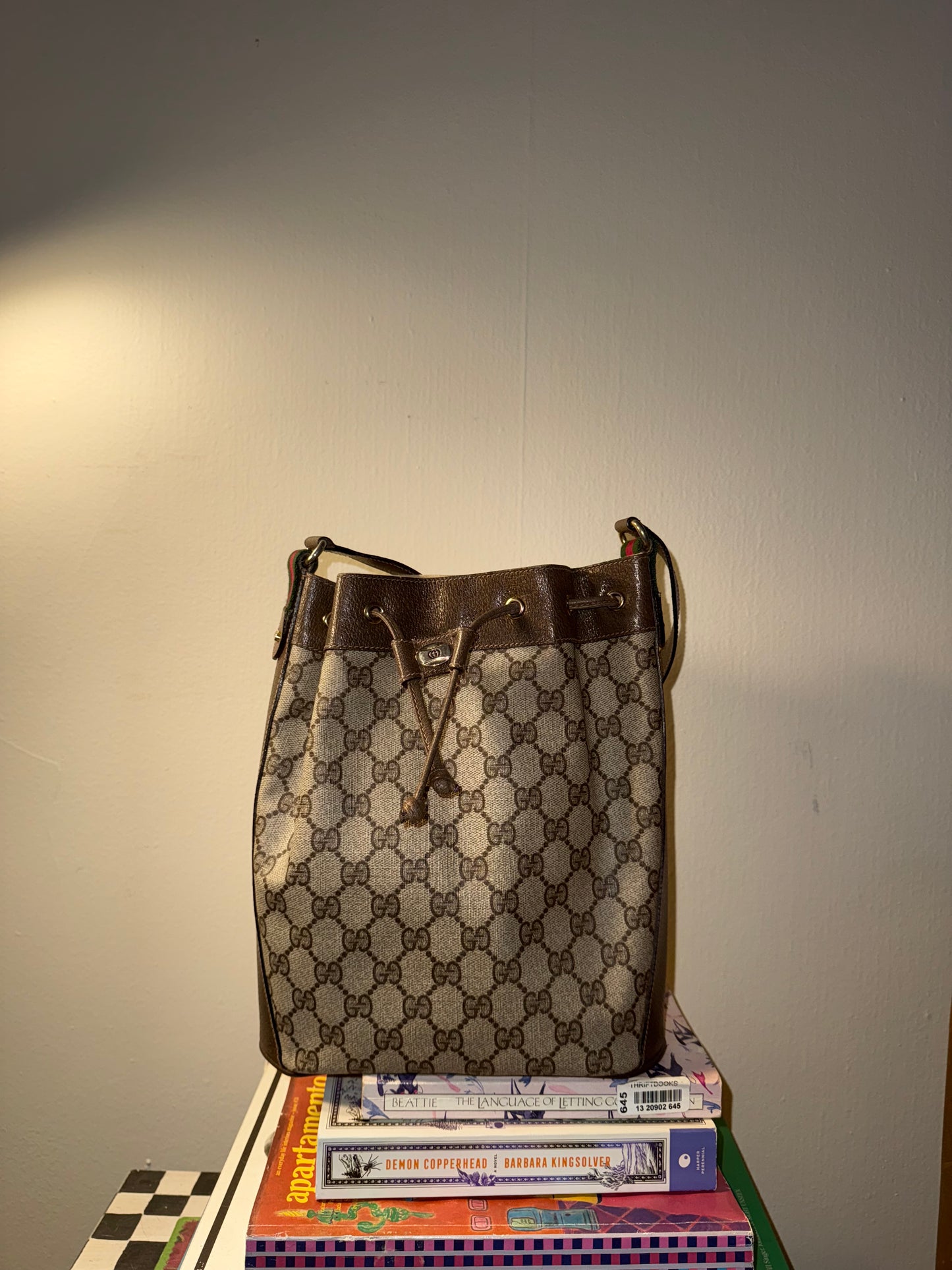 1980s Gucci GG Shoulder Bag