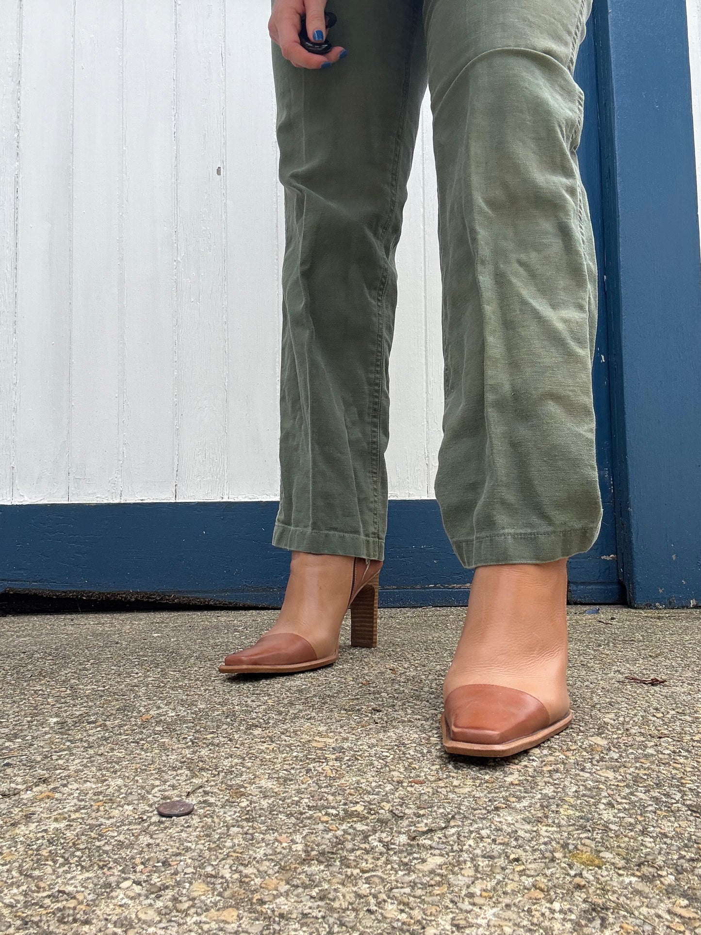 1980s Leather Color Block Boots Size 8
