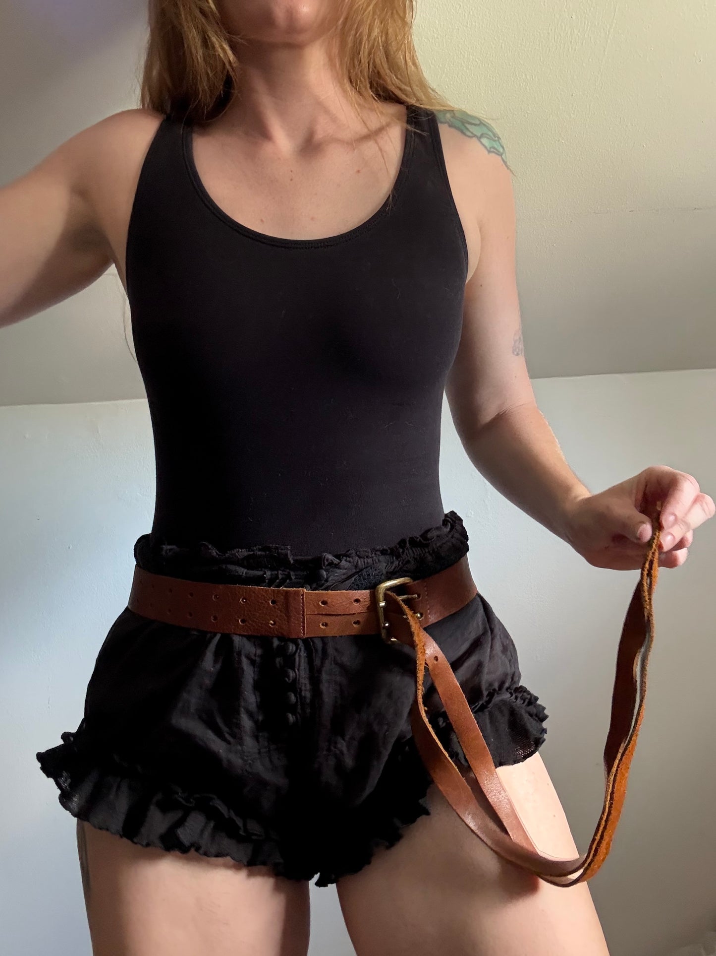 Vintage Brown Leather Belt
