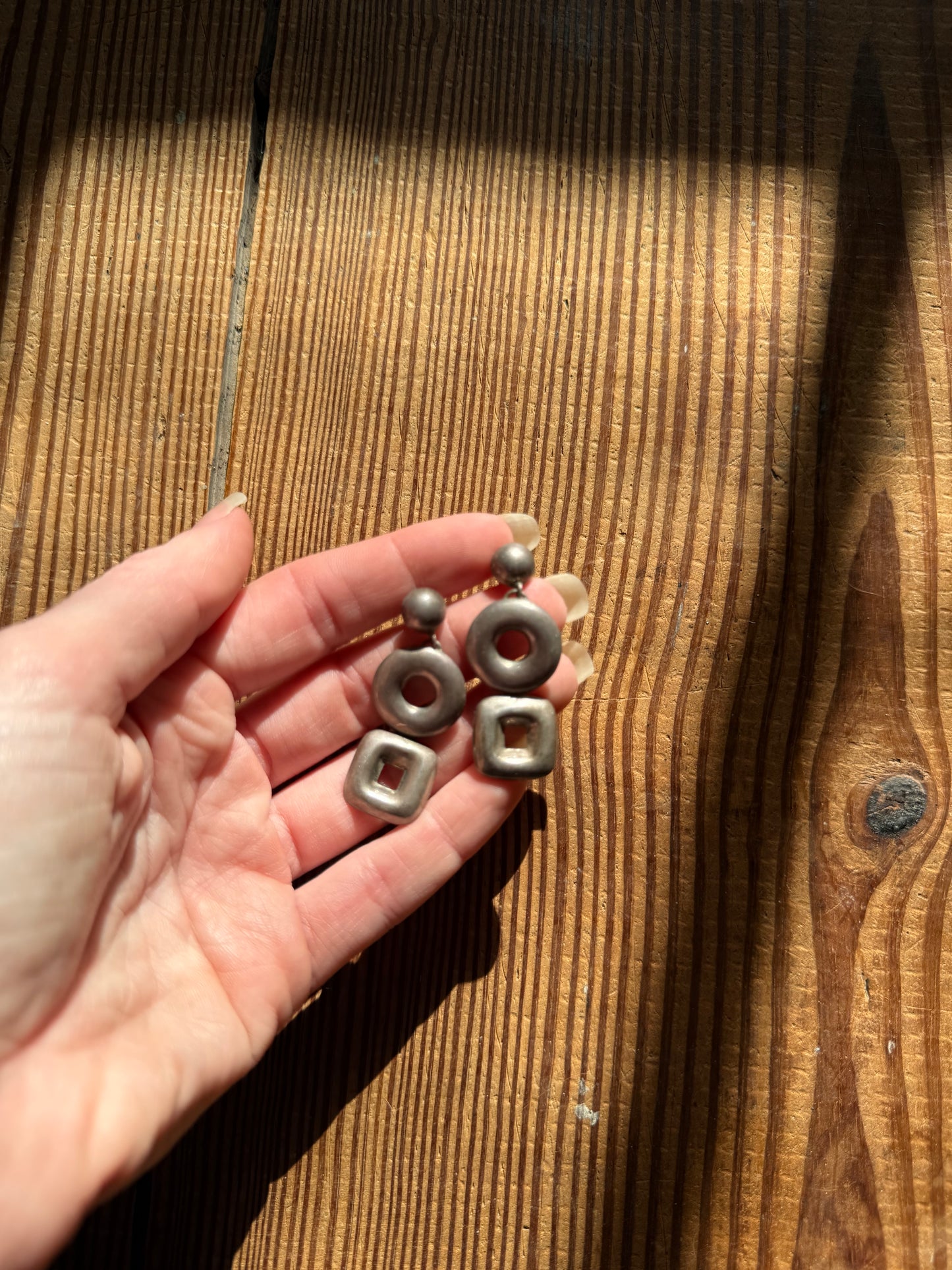 925 Silver 3 Tier Shape Earrings