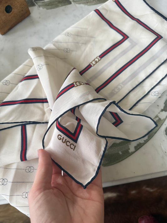 Vintage Gucci Silk Hand Rolled Scarf