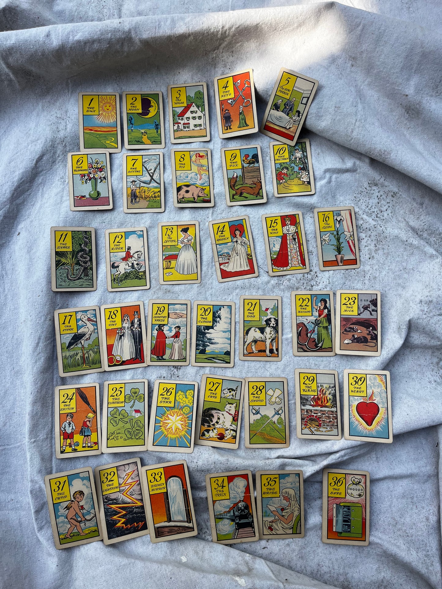 1940s Old Gypsy Fortune Telling Cards Complete Deck